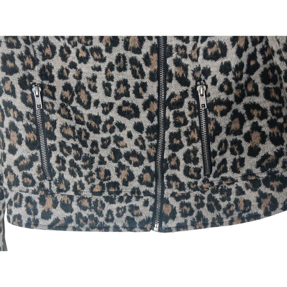 Cupcakes & Cashmere Margaux Wool-blend Jacket in Cheetah Moto Animal Print SZ S - Picture 12 of 16